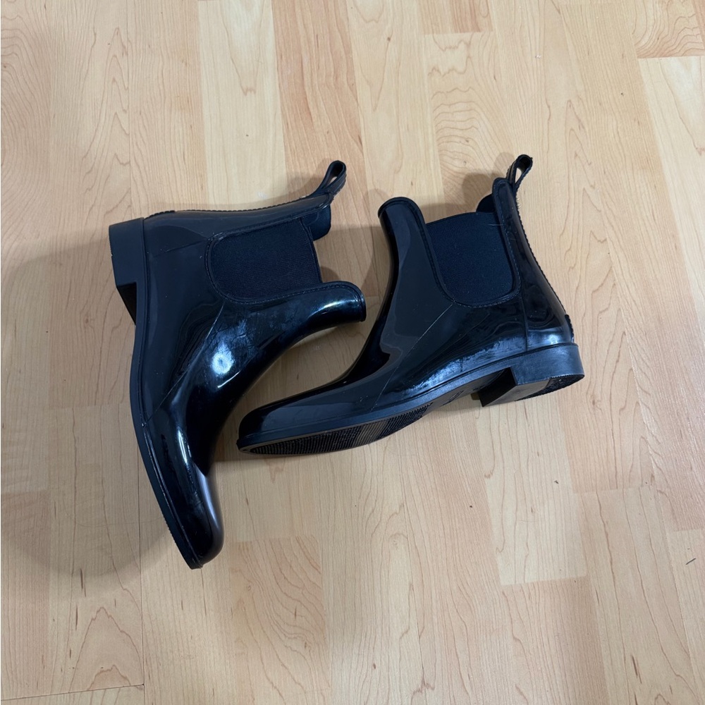 Sam Edelman Black Rubber Rain Boots Chelsea Style Waterproof - Picture 7 of 9